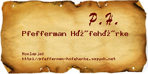 Pfefferman Hófehérke névjegykártya